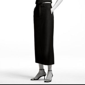 ZARA Midi Skirt with Front Slit in Black, size XL